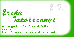 erika tapolcsanyi business card